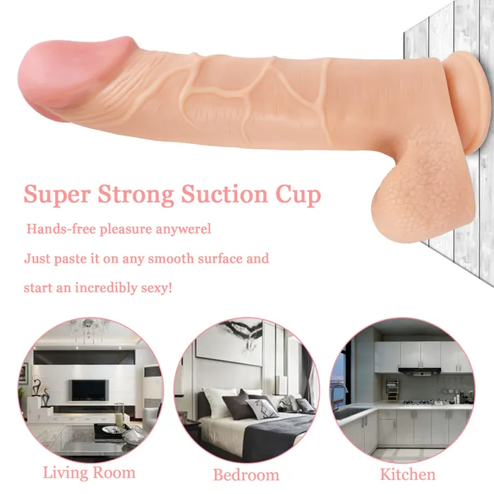 MD Dragon 1456 Huge Realistic Dildo with Suction Cup Flesh MD Female Sex Toys