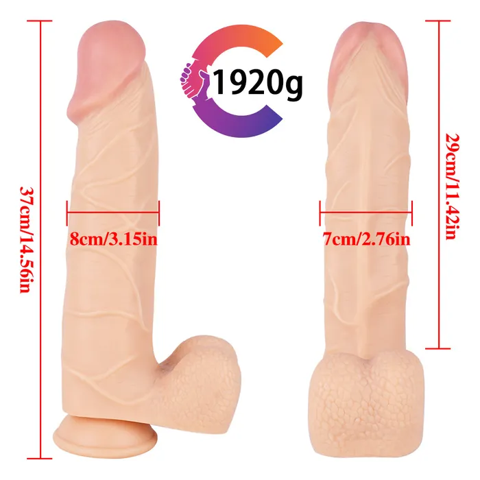 MD Dragon 1456 Huge Realistic Dildo with Suction Cup Flesh MD Female Sex Toys