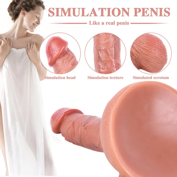 MD Female Sex Toys MD 787 Super Realistic Dildo with Large Base Bendable Edition