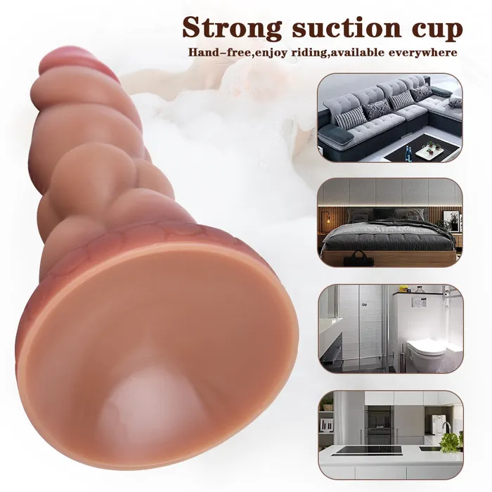 MD MD 886 Bad Dragon Silicone Fantasy Realistic Dildo Anal Plug Light Brown Anal