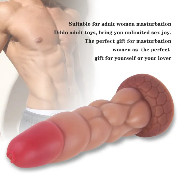 MD MD 886 Bad Dragon Silicone Fantasy Realistic Dildo Anal Plug Light Brown Anal