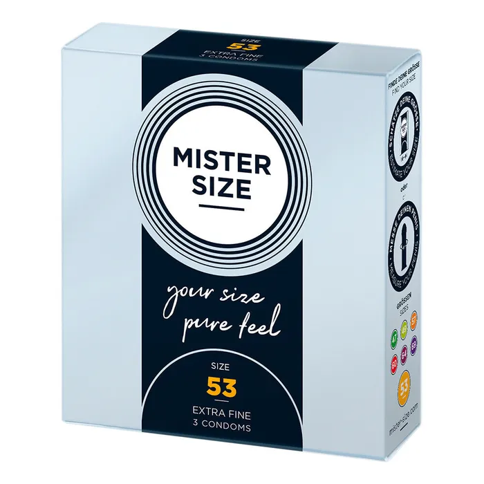 Mister Size 53mm Your Size Pure Feel Condoms 3 Pack Mister Size Male Sex Toys