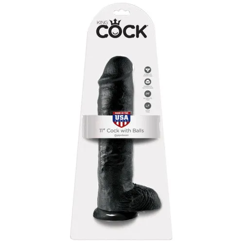 Pipedream King Cock 11 inch Cock with Balls Black Dildos