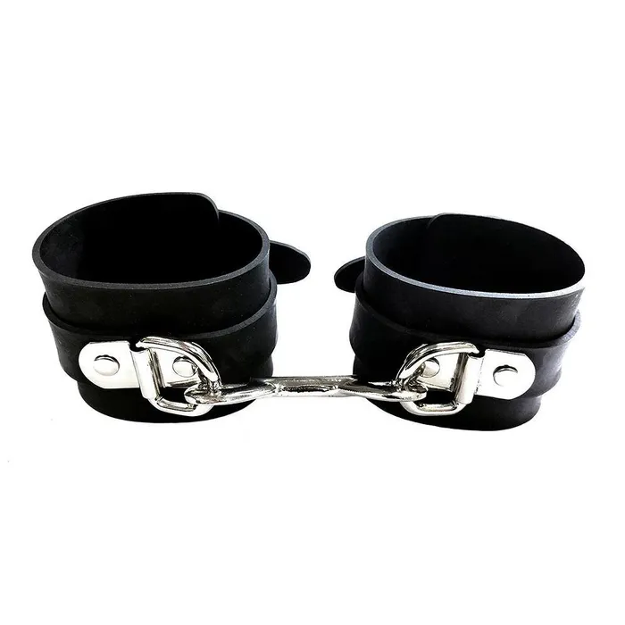 Restraints Rouge Garments Black Rubber Wrist Cuffs Rouge Garments