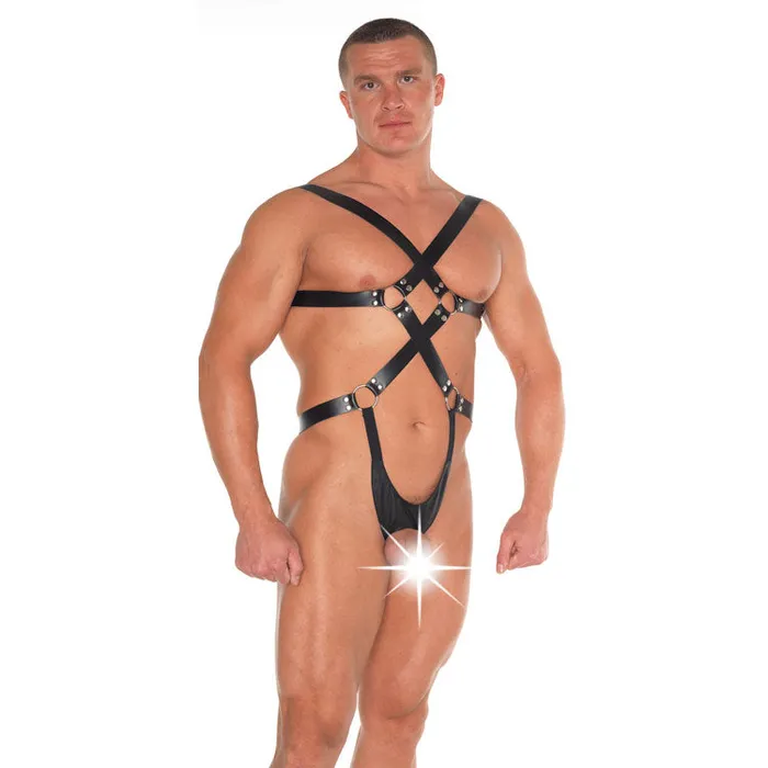 Rimba Restraints Leather Strappy Bondage Teddy