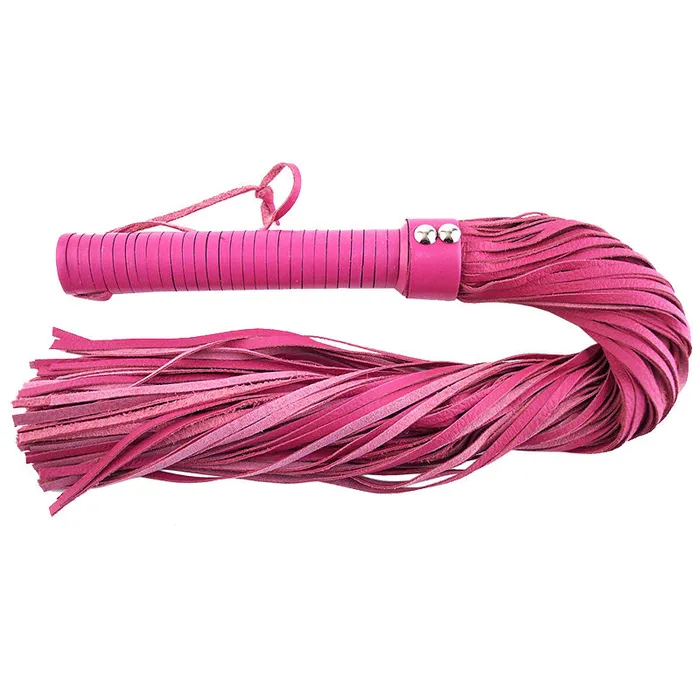 Rouge Garments Large Pink Leather Flogger Rouge Garments Vibrators