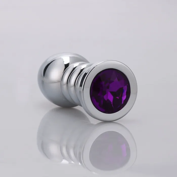 RY Large Jewelled Stainless Steel Anal Plug Threaded Crystal Edition RY Male Sex Toys