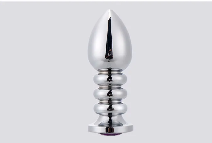 RY Large Jewelled Stainless Steel Anal Plug Threaded Crystal Edition RY Male Sex Toys