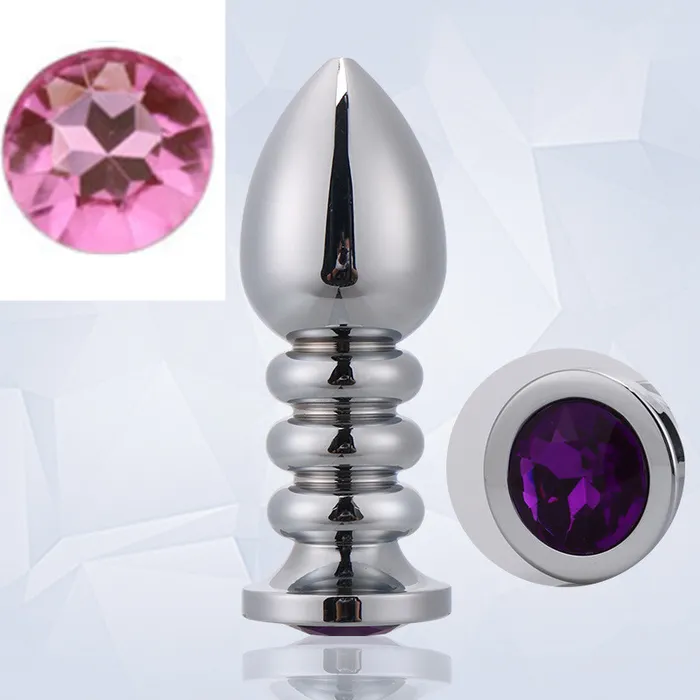 RY Large Jewelled Stainless Steel Anal Plug Threaded Crystal Edition RY Male Sex Toys