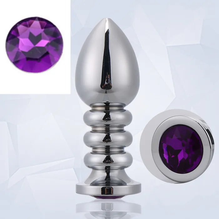 RY Large Jewelled Stainless Steel Anal Plug Threaded Crystal Edition RY Male Sex Toys