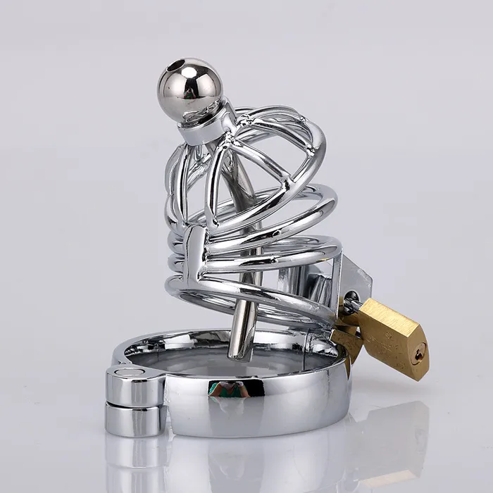 RY Male Sex Toys RY Stainless Steel Cock Penis Cage Male Chastity Cage Kit with Urethra Short Edition 3 Size