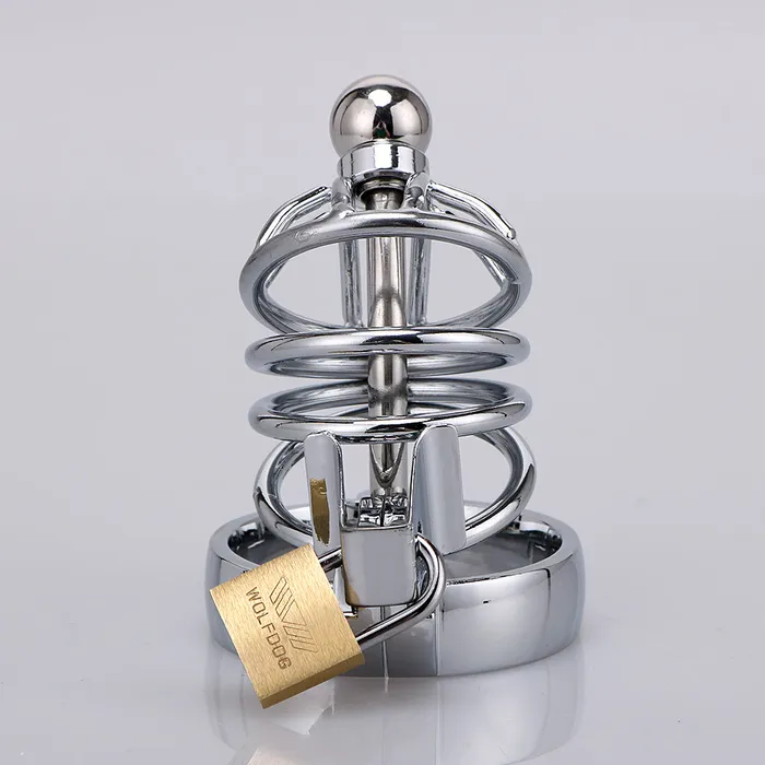 RY Male Sex Toys RY Stainless Steel Cock Penis Cage Male Chastity Cage Kit with Urethra Short Edition 3 Size