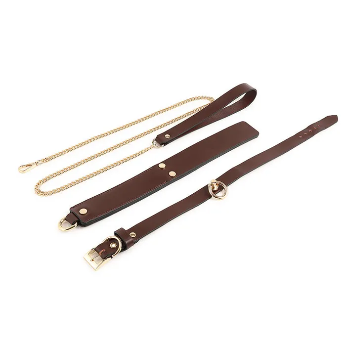 RYSC RY Genuine Real Leather BDSM Fetish Bondage Kit 8 Pcs Brown Couples