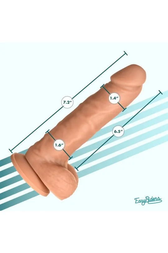 Sex On the Go Dildos Easy Riders 7 Inch Silicone Dildo with Balls Medium or Light