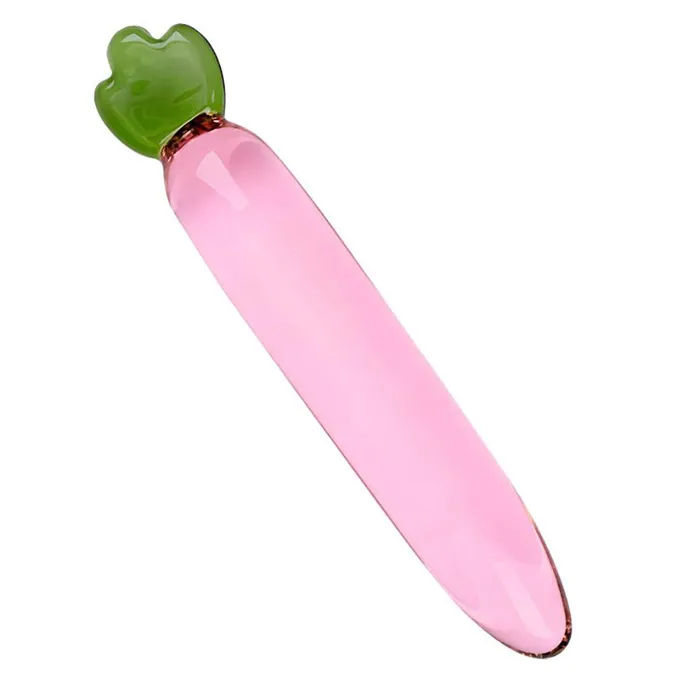 SexyPlay Anal Crystal Glass Pink Carrot Crystal Anal Plug Dildo