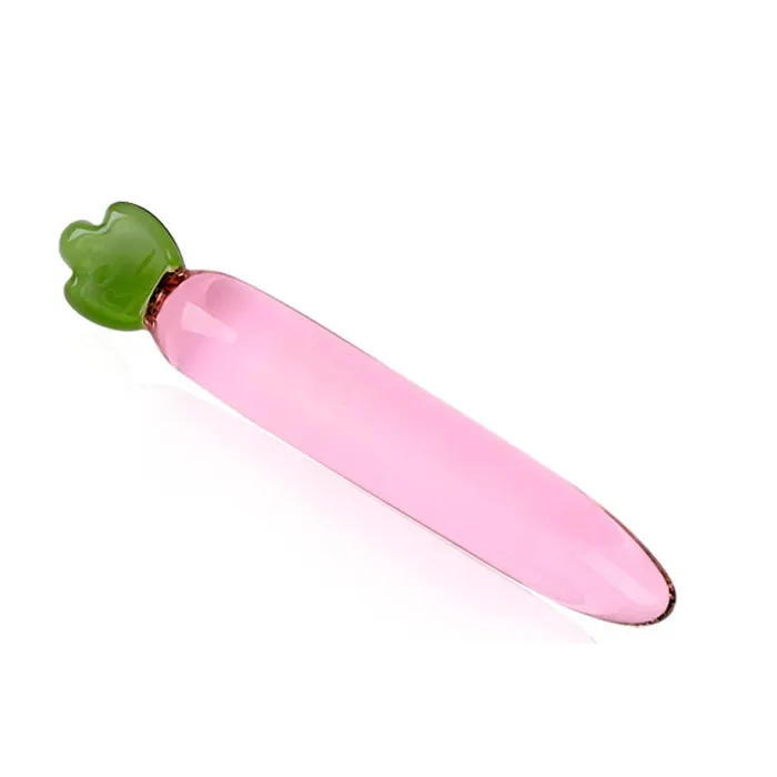 SexyPlay Anal Crystal Glass Pink Carrot Crystal Anal Plug Dildo