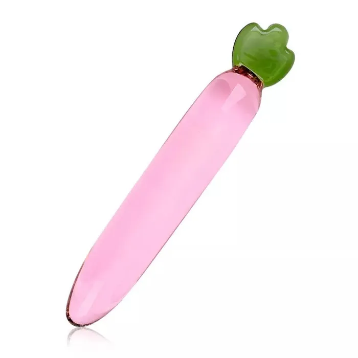 SexyPlay Anal Crystal Glass Pink Carrot Crystal Anal Plug Dildo