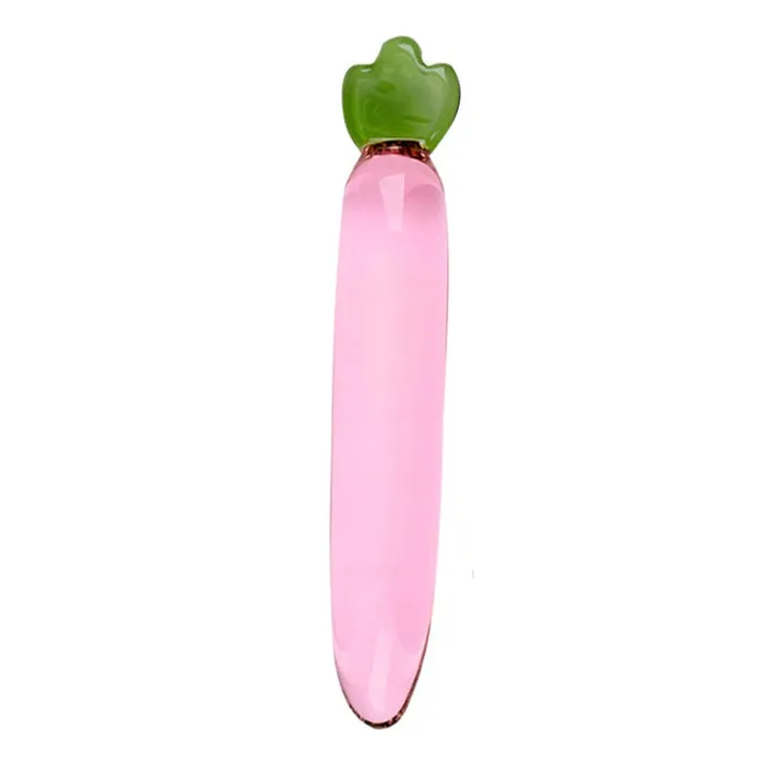 SexyPlay Anal Crystal Glass Pink Carrot Crystal Anal Plug Dildo