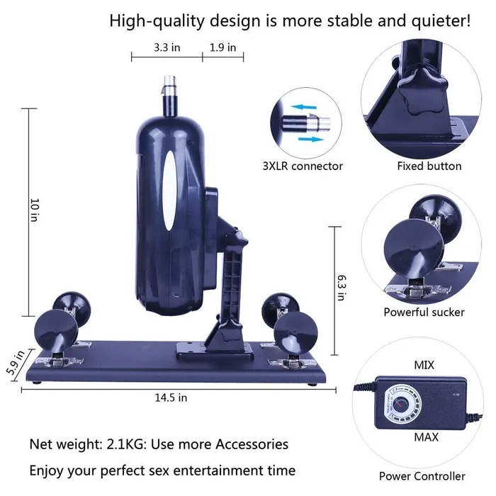 SexyPlay Female Sex Toys DSA2A Auto Thrusting Sex Machine with 6 Attachments Kit