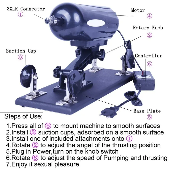 SexyPlay Female Sex Toys DSA2A Auto Thrusting Sex Machine with 6 Attachments Kit